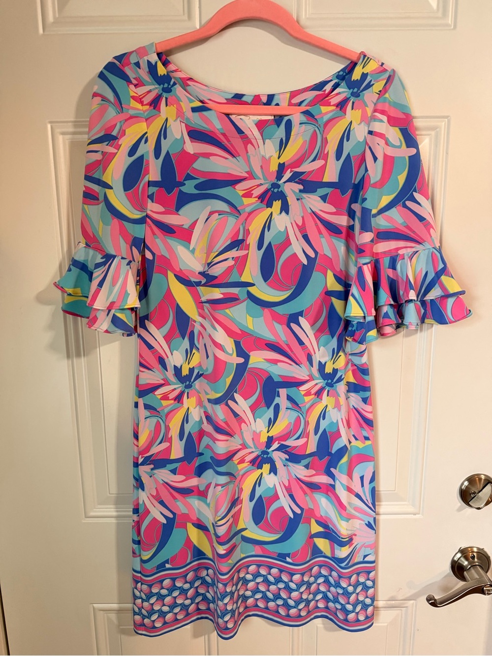 Pappagallo Pink, Blue & Yellow Floral Midi Dress